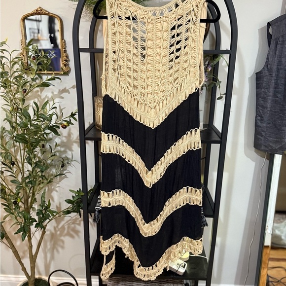 coco + carmen Cream Women's Dress with kimono on top - Picture 9 of 11